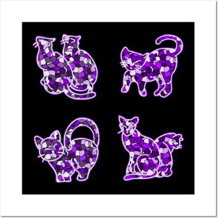 Crystal Group Cat (purple) Posters and Art